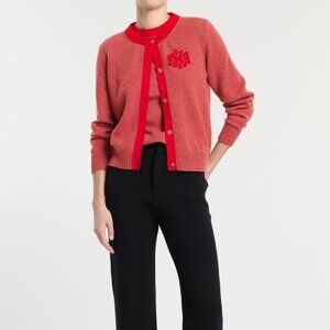 Barrie embroidered cashmere cardigan